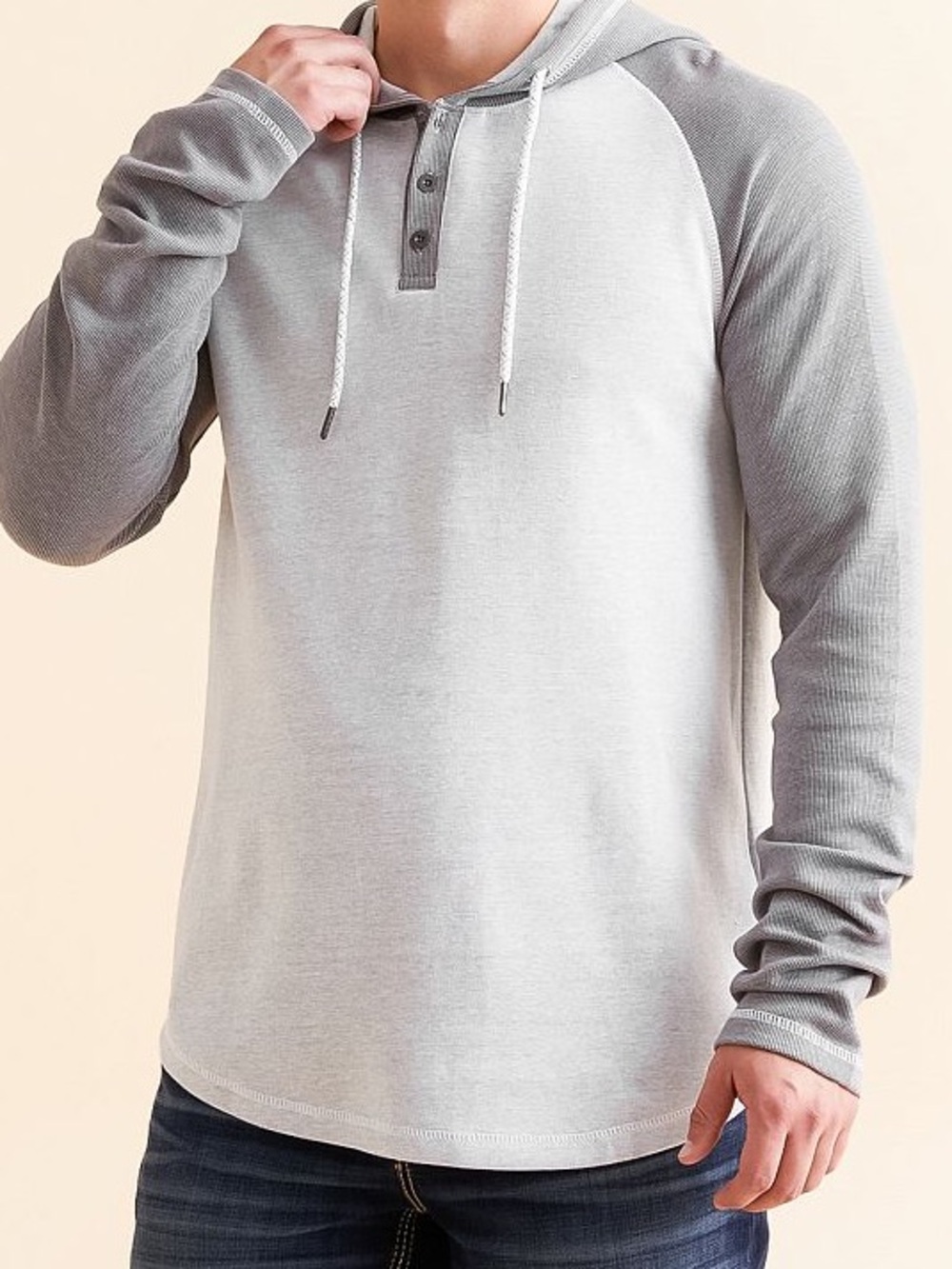 Buckle Raglan Henley Hoodie